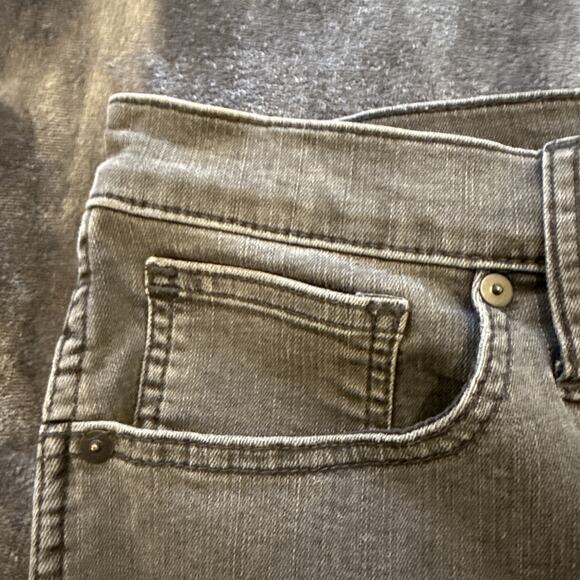 Madewell Gray Faded Black Stovepipe Straight Leg Raw Hem Jeans, Size 29 - Picture 5 of 15